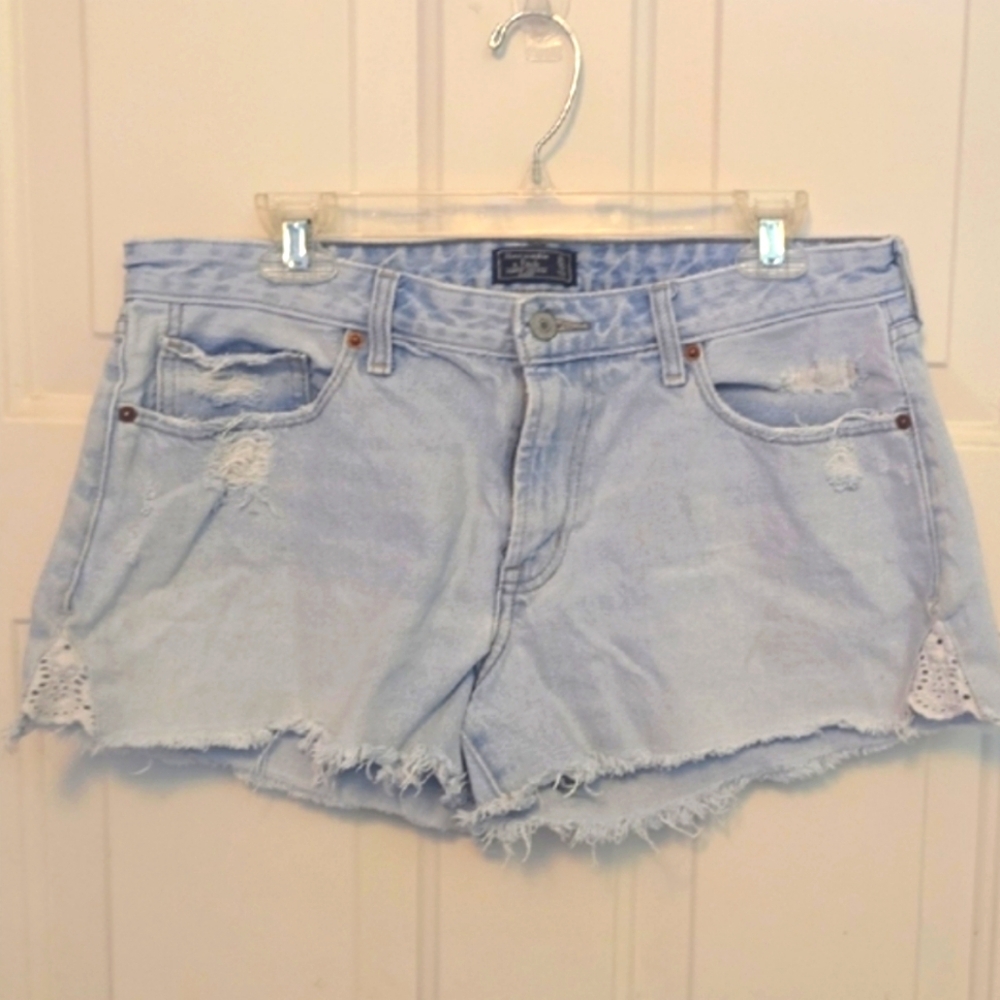 Abercrombie & Fitch Jean Shorts With Eyelet Accents Y2k